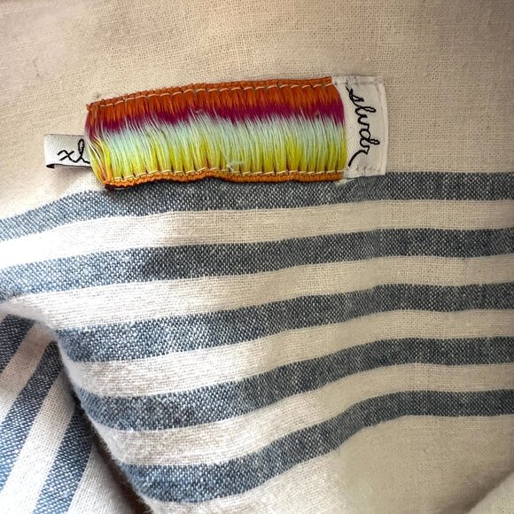 SLVDR - Striped Shirt - Pullover -1/4 Button Up -Short Sleeve - XL Half Placket - Picture 9 of 10